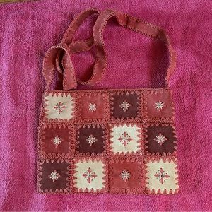 genuine leather patchwork crossbody purse/bag
